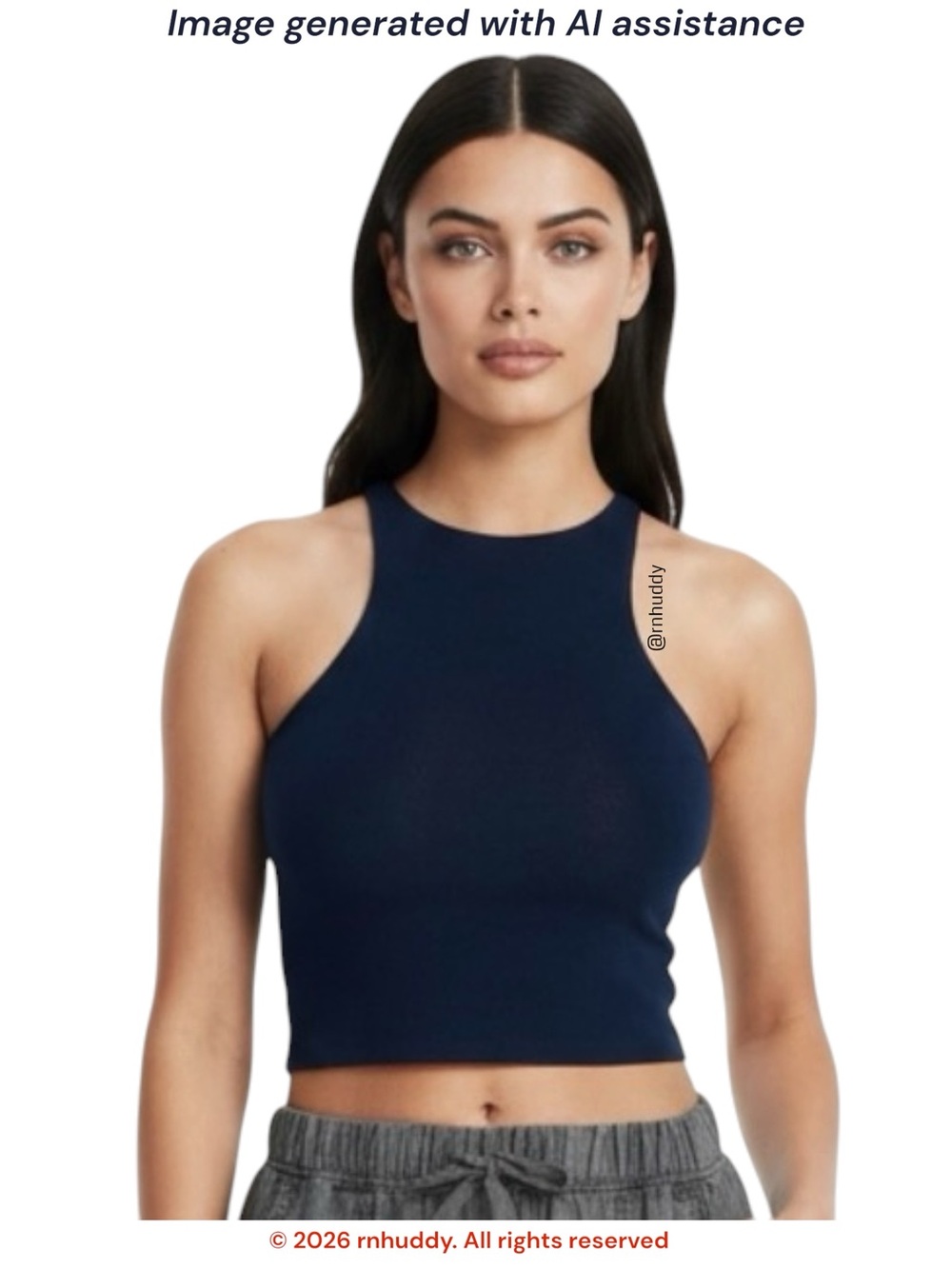 J.Crew S navy high neck cropped tank top